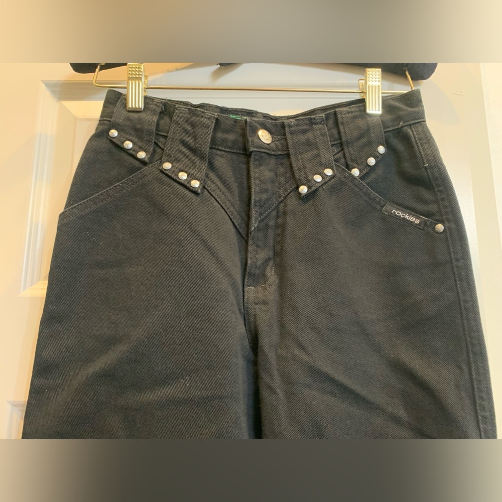 Like New Vintage Rockies Rocky Mountain 26/3 Western Jeans Black y2k 90s long - Picture 5 of 11
